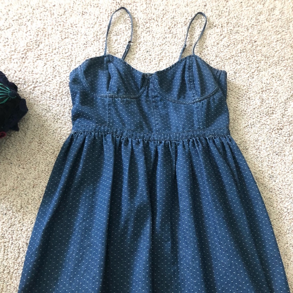 Free people denim corset dress
